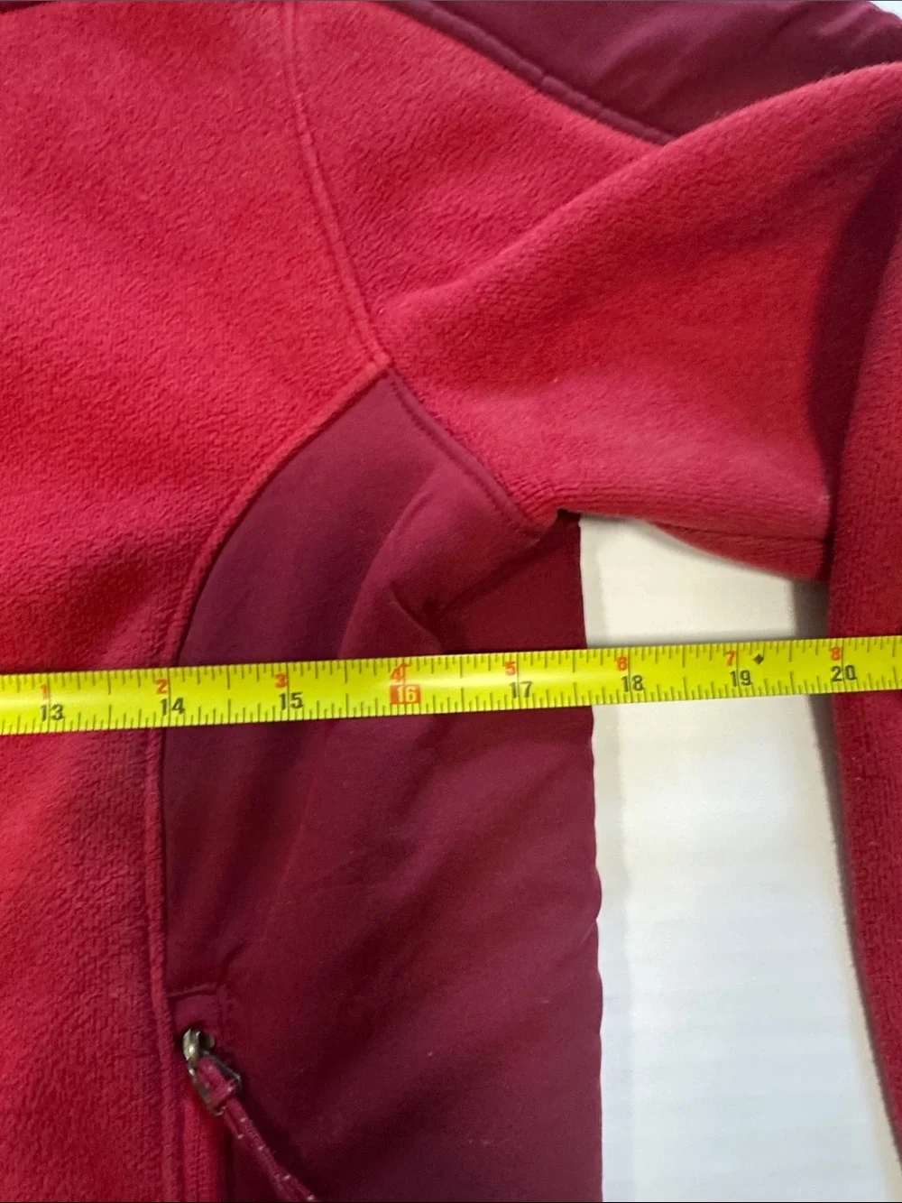 L.L. Bean Two-Tone Red Fleece Full-Zip Jacket